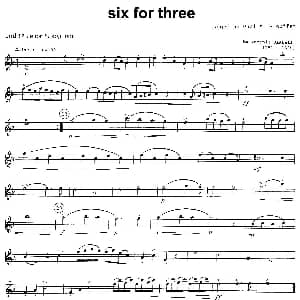 萨克斯谱 | six for three 次中音三重奏第二萨克斯分谱