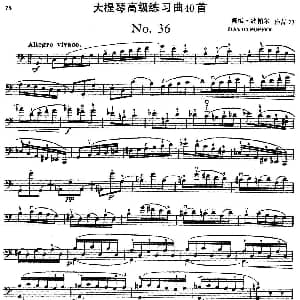 大提琴高级练习曲40首 No.36 戴维 波帕尔