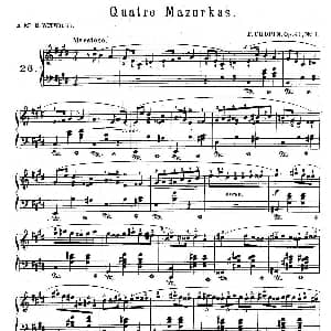 Quatre Mazurkas Op.41 钢琴谱 肖邦 chopin