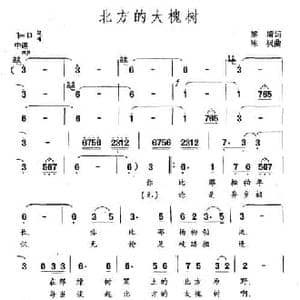 北方的大槐树_民歌简谱_词曲:黎琦 陈枫