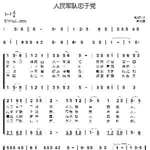 人民军队忠于党_歌谱投稿_词曲:张永敕 肖民