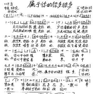 属于你的很多很多_歌谱投稿_词曲:司传和 陈之洞