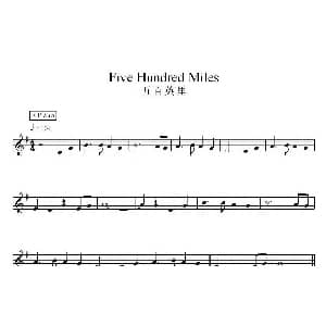 电子琴谱 | 五百英里
