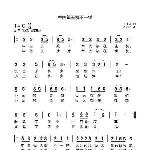 中国每天都不一样_歌曲简谱_词曲:赵凌云 程焰才