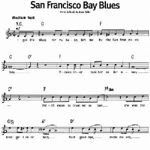 蓝调音乐:San Francisco Bay Blues_外国歌谱