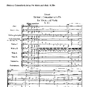 小提琴谱 | 降E大调交响协奏曲 Sinfonia Concertante in Eb for Violin and Viola K.364 Mozart 莫扎特