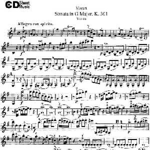 小提琴谱 | Violin Sonata in G Major K.301