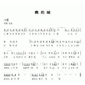 我的城_通俗唱法乐谱_词曲:常石磊 王平久