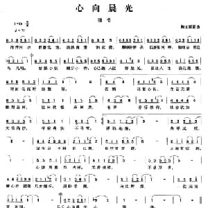 心向晨光_通俗唱法乐谱_词曲:陈文丽 陈文丽