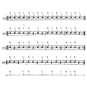 30条架子鼓小鼓的基本功练习