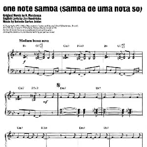 One Note Samba 钢琴谱 Antonio Carlos Jobim