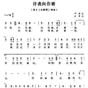 许我向你看_通俗唱法乐谱_词曲:严华 庄宏