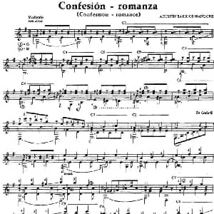 Confesion romanza 吉他谱 奥古斯汀 巴里奥斯 曼戈雷 Agustin Barrios Mangore