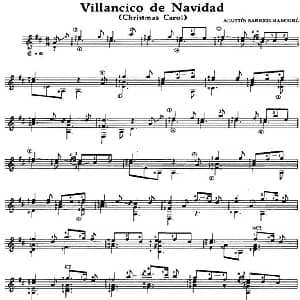 Villancico de Navidad 吉他谱 奥古斯汀 巴里奥斯 曼戈雷 Agustin Barrios Mangore
