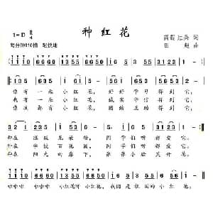 种红花_儿歌乐谱_词曲:高琨 红兵 田超