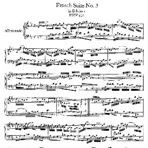 法国组曲之三 b小调 钢琴谱 巴赫