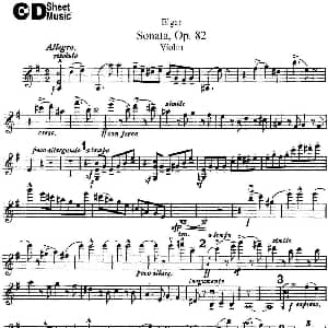 小提琴谱 | Violin Sonata Op.82