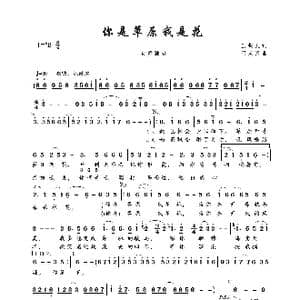 你是草原我是花_歌曲简谱_词曲:玉镯儿 阿汝汗
