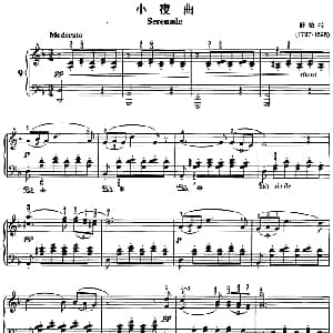 不可不弹的世界钢琴名曲 小夜曲 钢琴谱 舒柏特