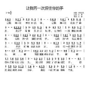 让我再一次握住你的手_歌曲简谱_词曲:开花结果 开花结果