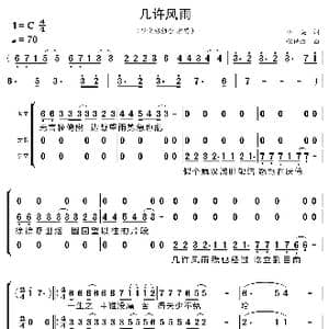 几许风雨_歌曲简谱_词曲:小美 秋世浩