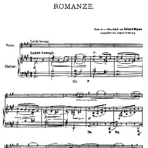 小提琴谱 | ROMANZE 浪漫曲 选自 公主梅特涅的专辑 小提琴 钢琴伴奏 理查德 瓦格纳