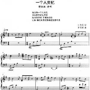 流行歌曲改编的钢琴曲 一个人失忆 钢琴谱 刘伟恩 李偲菘