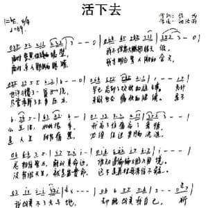 活下去_歌谱投稿_词曲:值西 湘浩雨