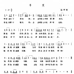 寻觅_美声唱法乐谱_词曲:汪平 张玉晶