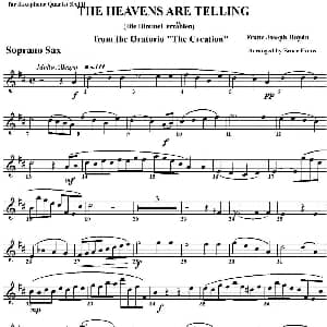 萨克斯谱 | THE HEAVENS ARE TELLING 四重奏 高音萨克斯分谱