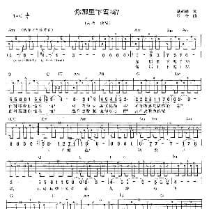 你那里下雪了 吉他谱 周亮 胡新海 颂今