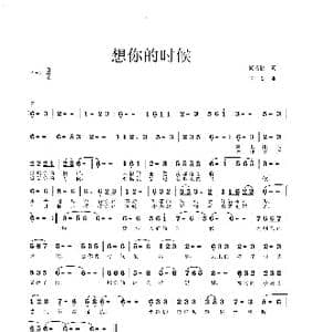 想你的时候_歌曲简谱_词曲:杨青松 李戈