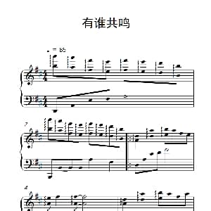 有谁共鸣 钢琴谱