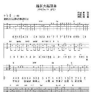 越长大越孤单 吉他谱 牛奶&咖啡 富研 格非