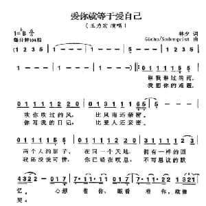 爱你就等于爱自己_通俗唱法乐谱_词曲:林夕