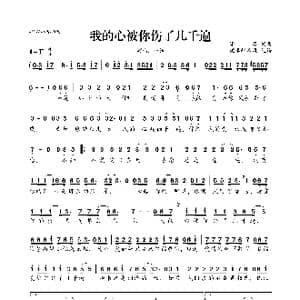 我的心被你伤了几千遍_歌曲简谱_词曲:潘攀 潘攀
