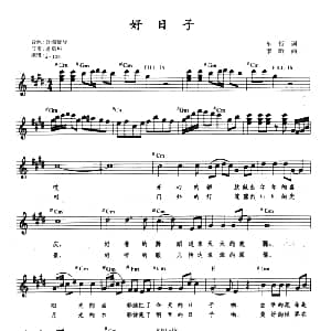 电子琴谱 | 好日子 带歌词 提示版 车行 李昕