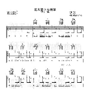 花儿爱上忘情草 吉他谱 王强 胡力 胡力