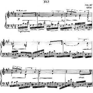 斯克里亚宾 钢琴练习曲 Op.42 No.2 Alexander Scriabin Etudes 钢琴谱 斯克里亚宾