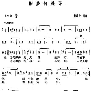 邓丽君演唱金曲 旧梦何处寻_通俗唱法乐谱_词曲:杨道夫 杨道夫