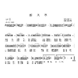 醉风亭_通俗唱法乐谱_词曲:韩广义 车兴明