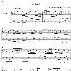 Solo 1 第12小提琴与大提琴二重奏 泰勒曼