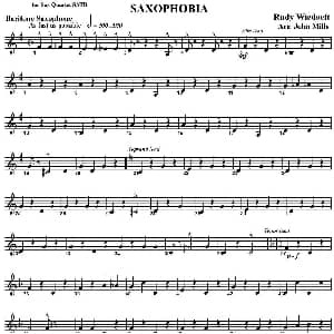 萨克斯谱 | SAXOPHOBIA 四重奏 上低音萨克斯分谱