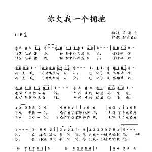 你欠我一个拥抱_歌曲简谱_词曲:李思平 轻云望月