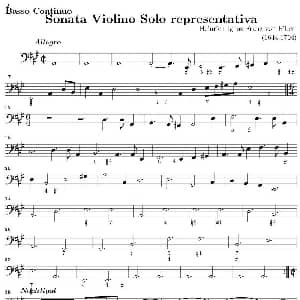 小提琴谱 | Sonata Violino Solo representativa Basso Continuo