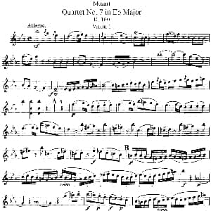 小提琴谱 | Mozart Quartet No.7 in Eb Major,K.160 Violin 1分谱