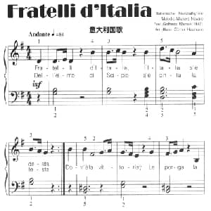 Fratelli d'ltalia 意大利 _外国歌谱