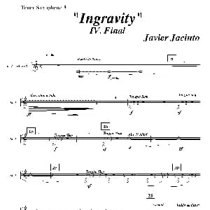 萨克斯谱 | Ingravity 第四乐章 第三次中音萨克斯分谱 Javier Jacinto