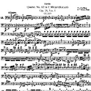 皇帝 四重奏大提琴分谱