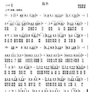 故乡_民歌简谱_词曲:杨松森 许森林